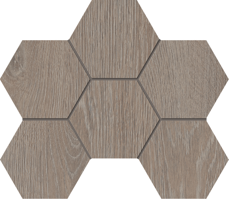 Mosaic/KW02_NR/25x28,5x10/Hexagon Декор Kraft Wood KW02 Light Grey Hexagon структурированный 25x28.5