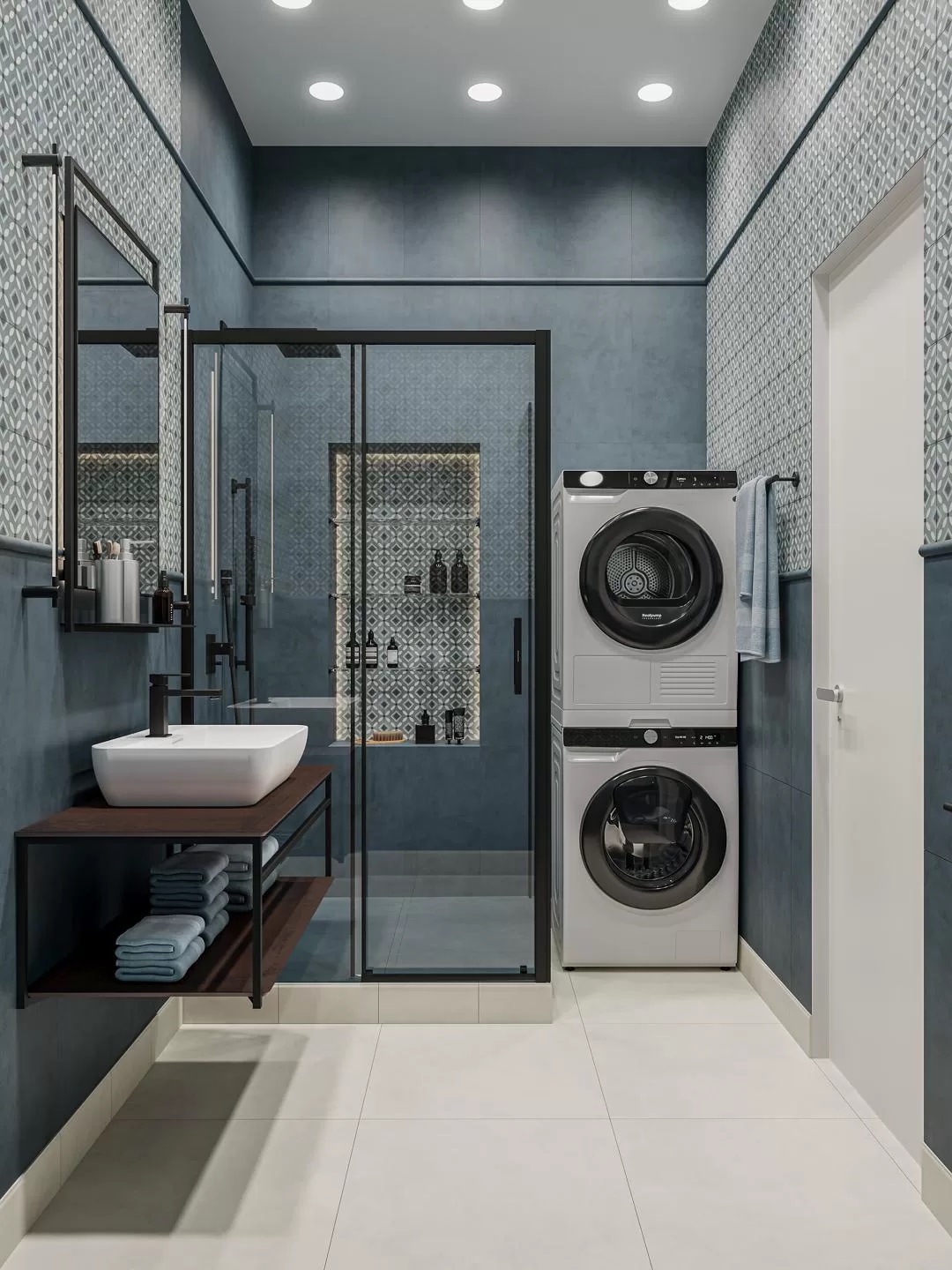 KM6060G0811R На пол Про Чементо Синий матовый обрезной 60х60x0.9 - фото 29