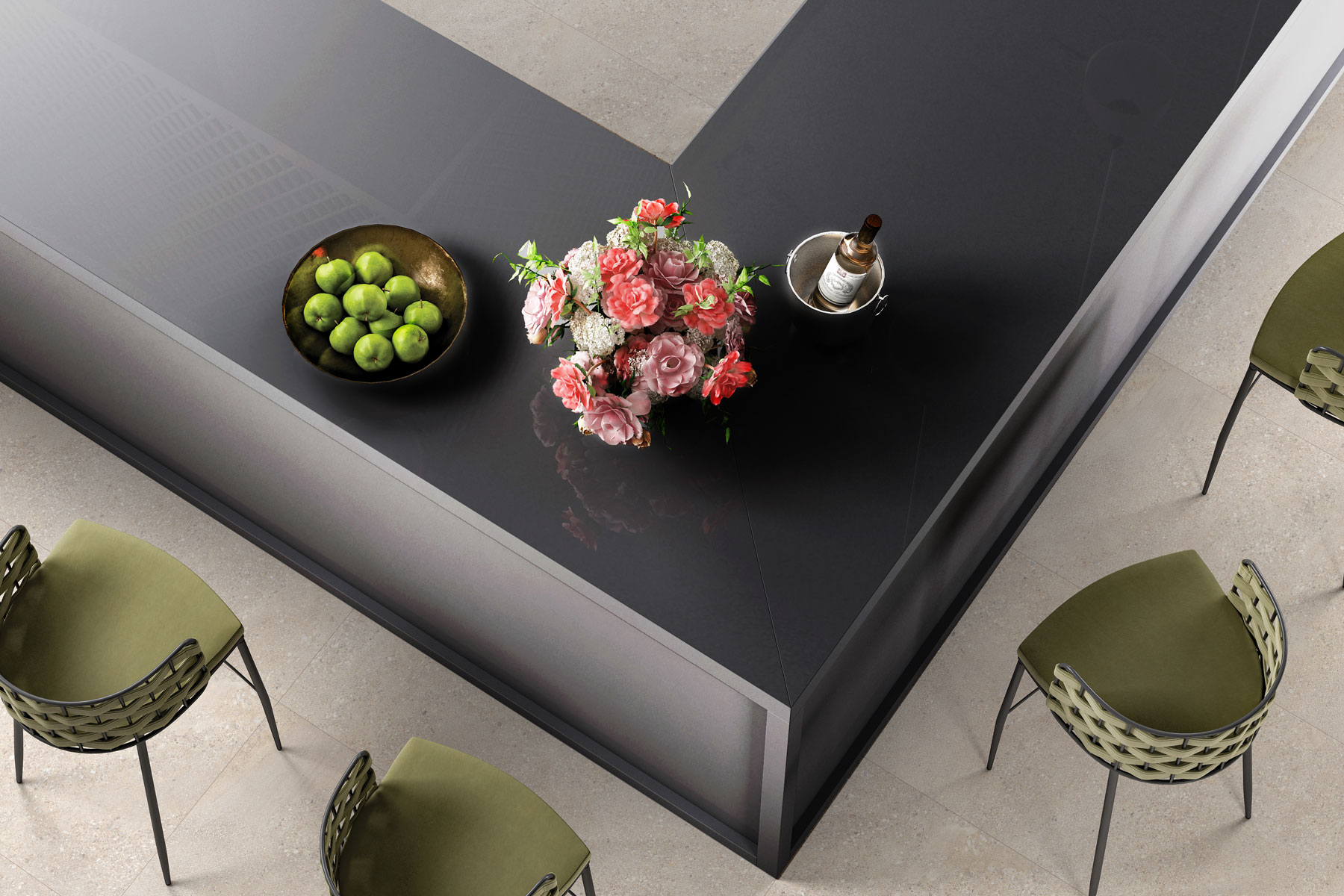 На пол Slab Polished Gravel Olive 240x80 - фото 3