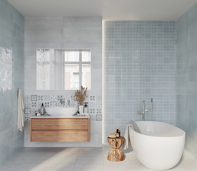 LBU333D На стену Lissabon Рельеф квадраты сине-зеленый - фото 9