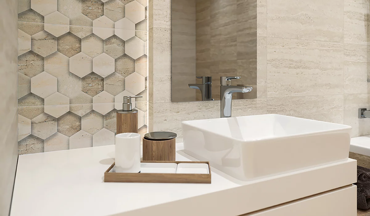 Декор Sunlight Stone Beige Hexagon 22x25.5 - фото 6