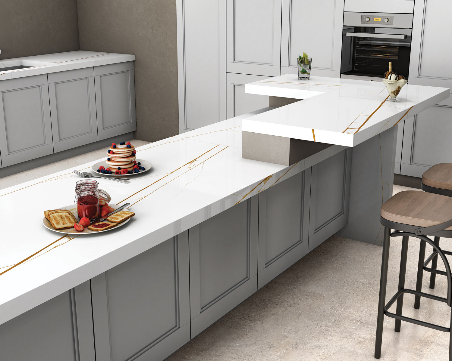 На пол Slab Polished Gravel Olive 240x80 - фото 13