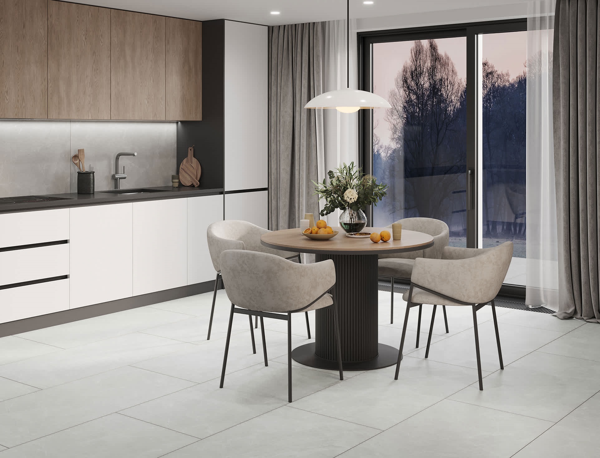 6461-0412 На пол Сумерки / Sumerki Светло-серый 60х60 - фото 14