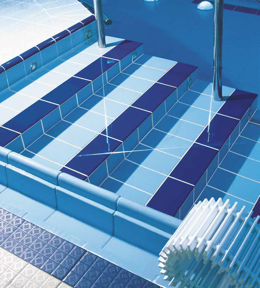 K107 Декоративная вставка Olympic Series Внутренний переливной водоотводный канал Cobalt 15x24.5 - фото 12