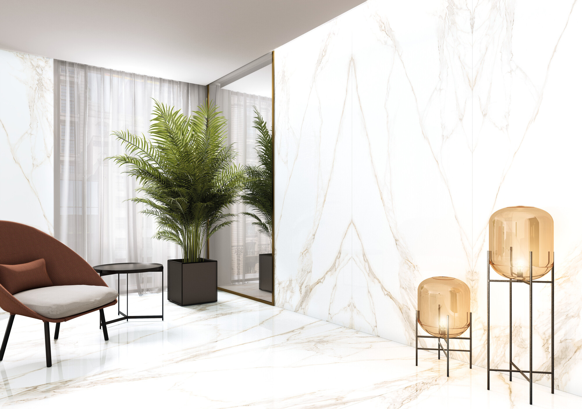 36871 На пол Museum Calacatta 4D Extra White NT/100X275/R 100x275 - фото 7