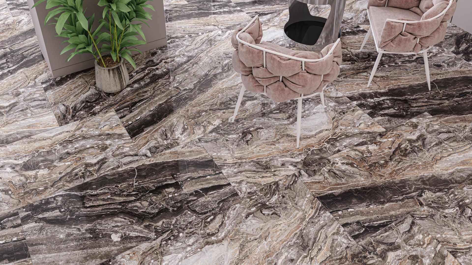 N20352 На пол Luxury Arabesque Grey Polished 60x120 - фото 7