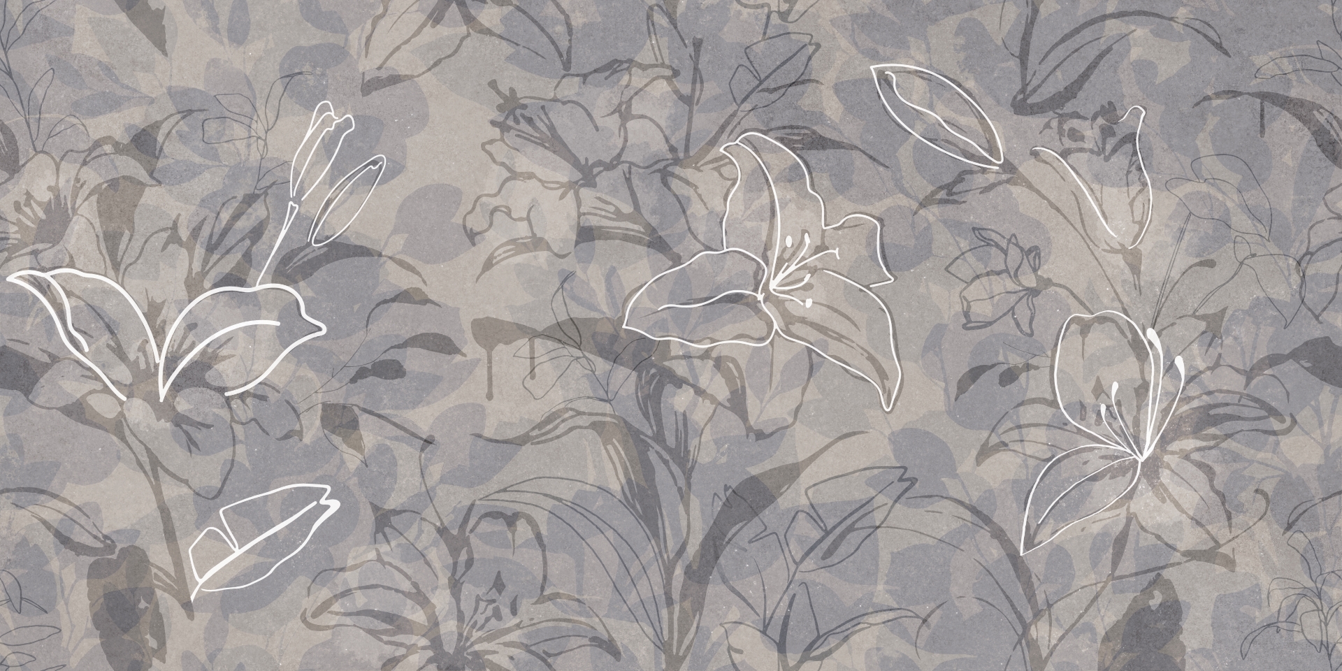 17647 На стену Floresta Цветы синий ректификат 60x120 - фото 5