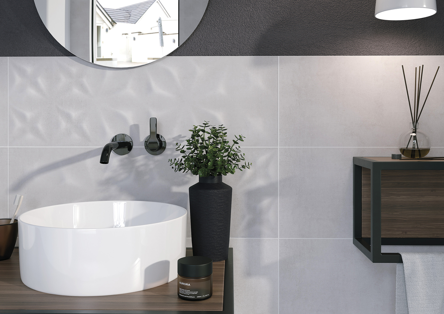 ASU522D-53 На стену Apeks Светло-серая рельеф 25x75 - фото 8