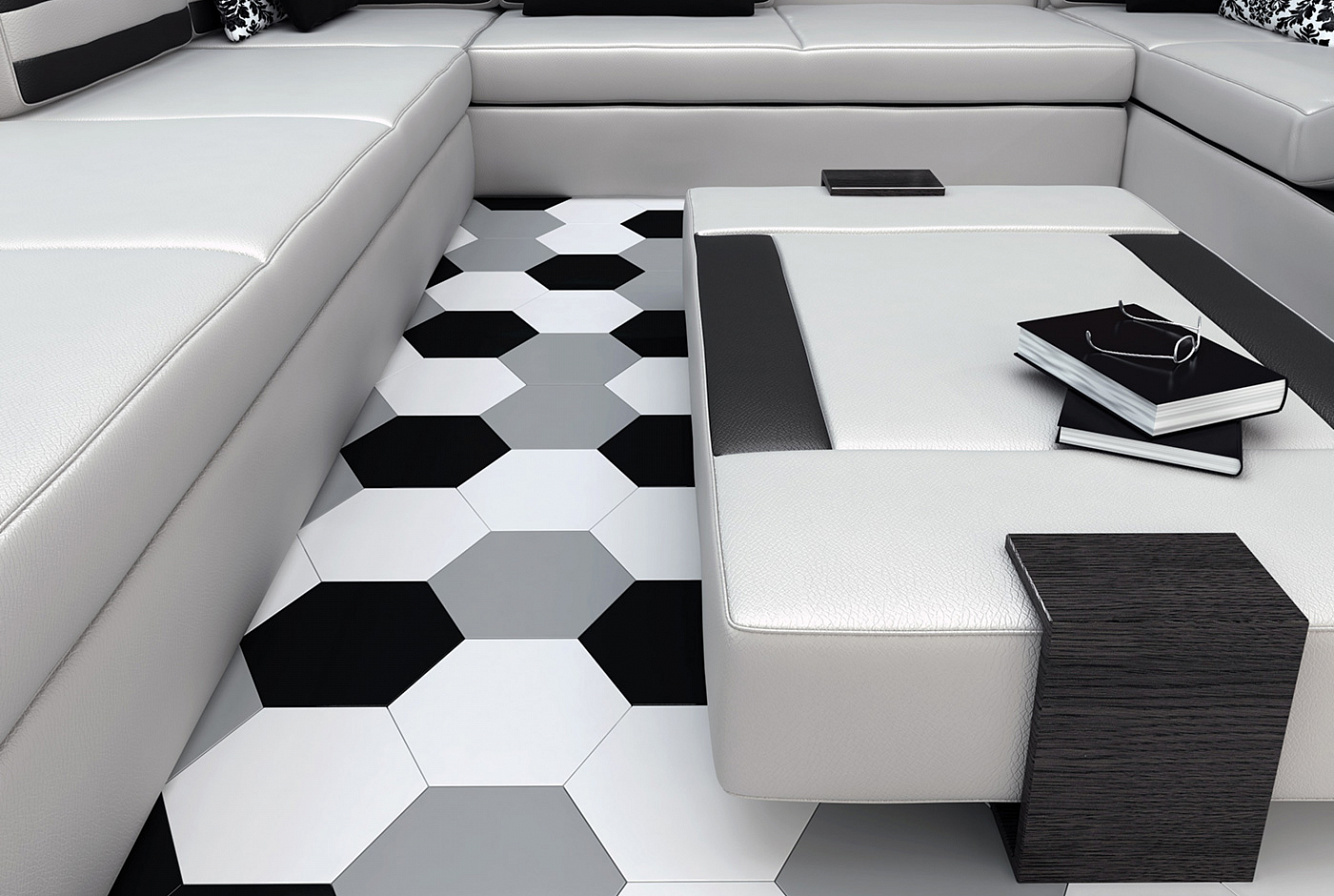 113932 Напольный Floor Tiles Hexa Ice White Matt - фото 2