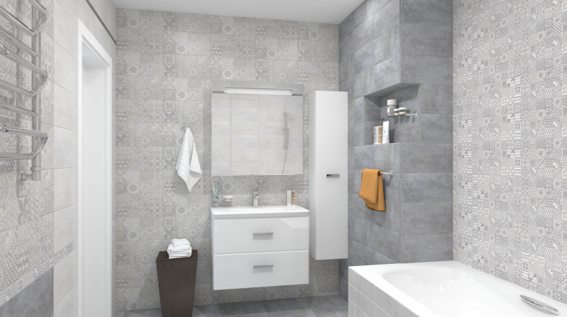 08-00-06-453 На стену Bastion Серый Серая Мозаика - фото 9