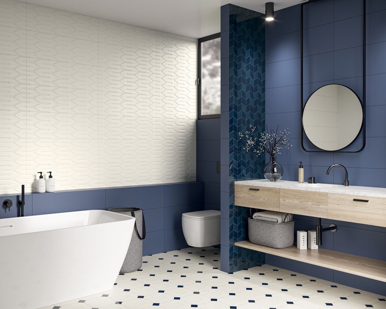 На стену Nightwish Navy Blue Tonal Struktura Rekt - фото 11