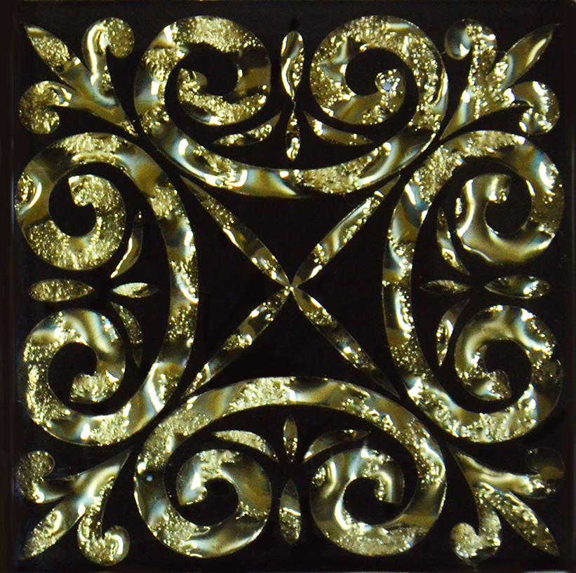 ВБ 12 Декоративная вставка Стекло Классик золото 6.6х6.6