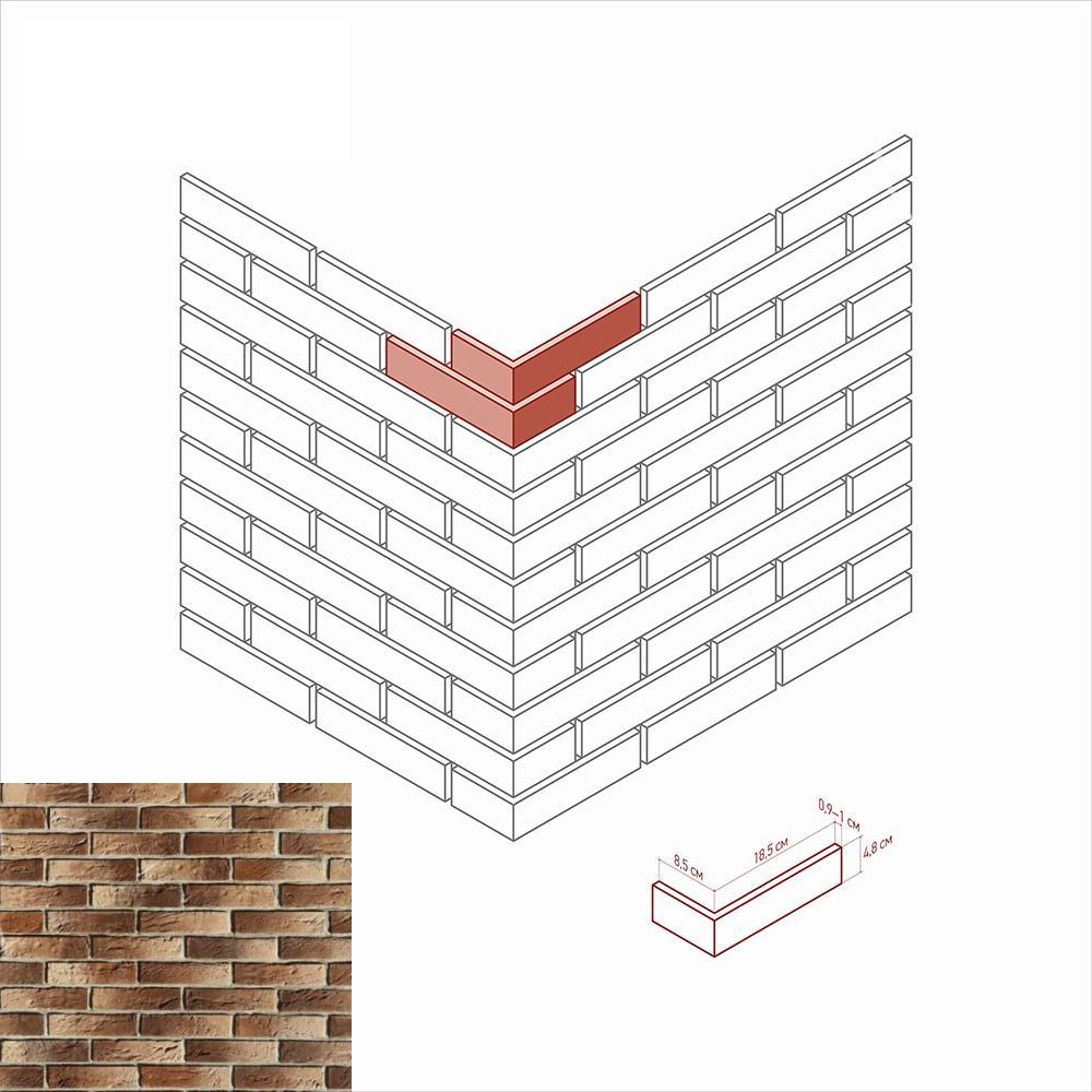 388-45 На стену Дерри Брик 388-45 Угол