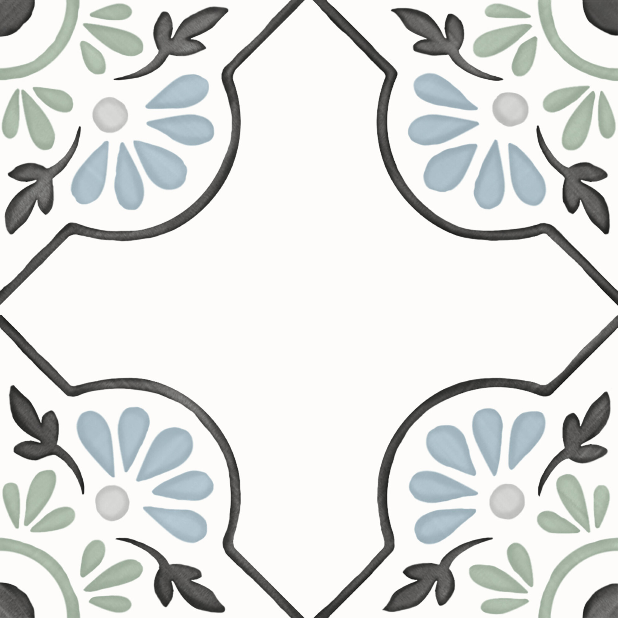 3356231079 На пол Tanger Blue Petals 12.3x12.3 - фото 6