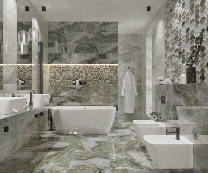 GL17A На стену Hypnose Light Malachite A glossy 30x90 - фото 4