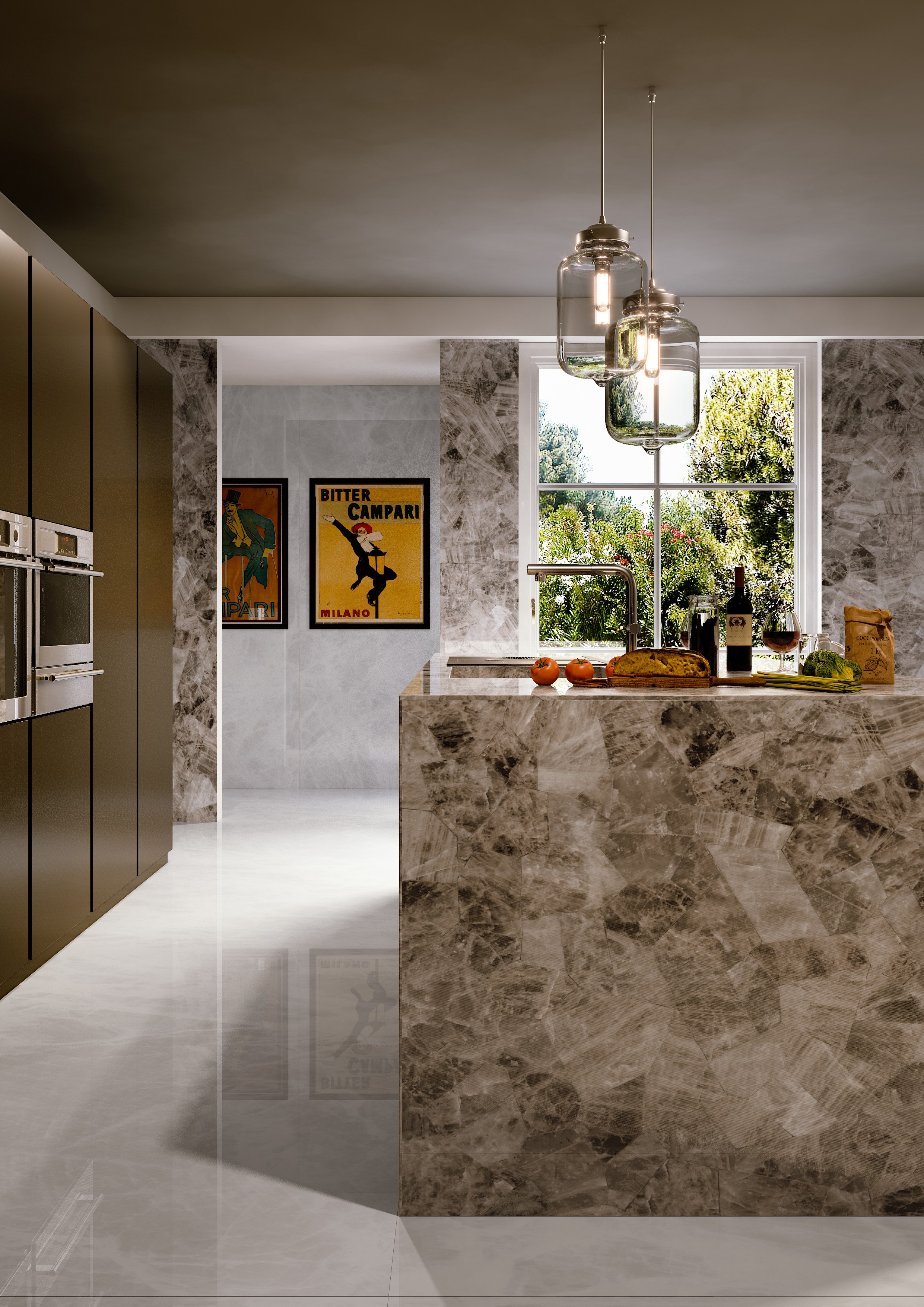 14570216 На пол Onici Arancio Lucido 6mm 120x278 - фото 6