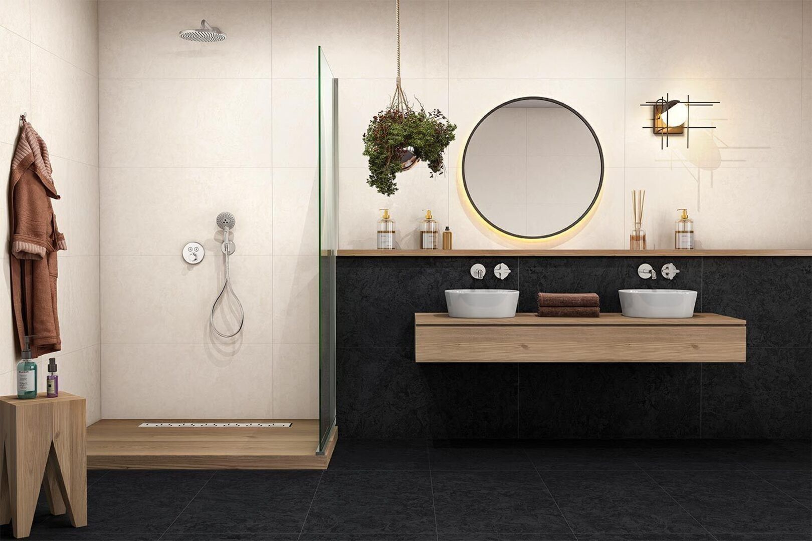 На пол Duo Midnight Black Fullbody Carving 60x120 - фото 12