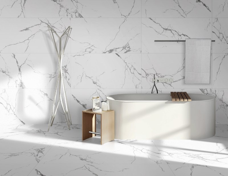 58661 На пол Statuario Venato Satin 60x120 - фото 4