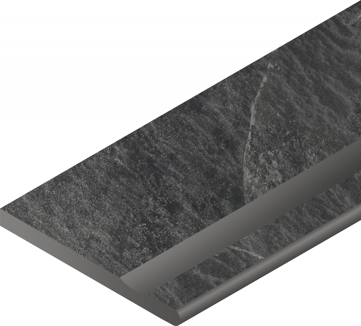 620090000411 Ступень Materia X2 Титанио Бортик 30x60 с Выемкой Закругленный Правый Натуральный