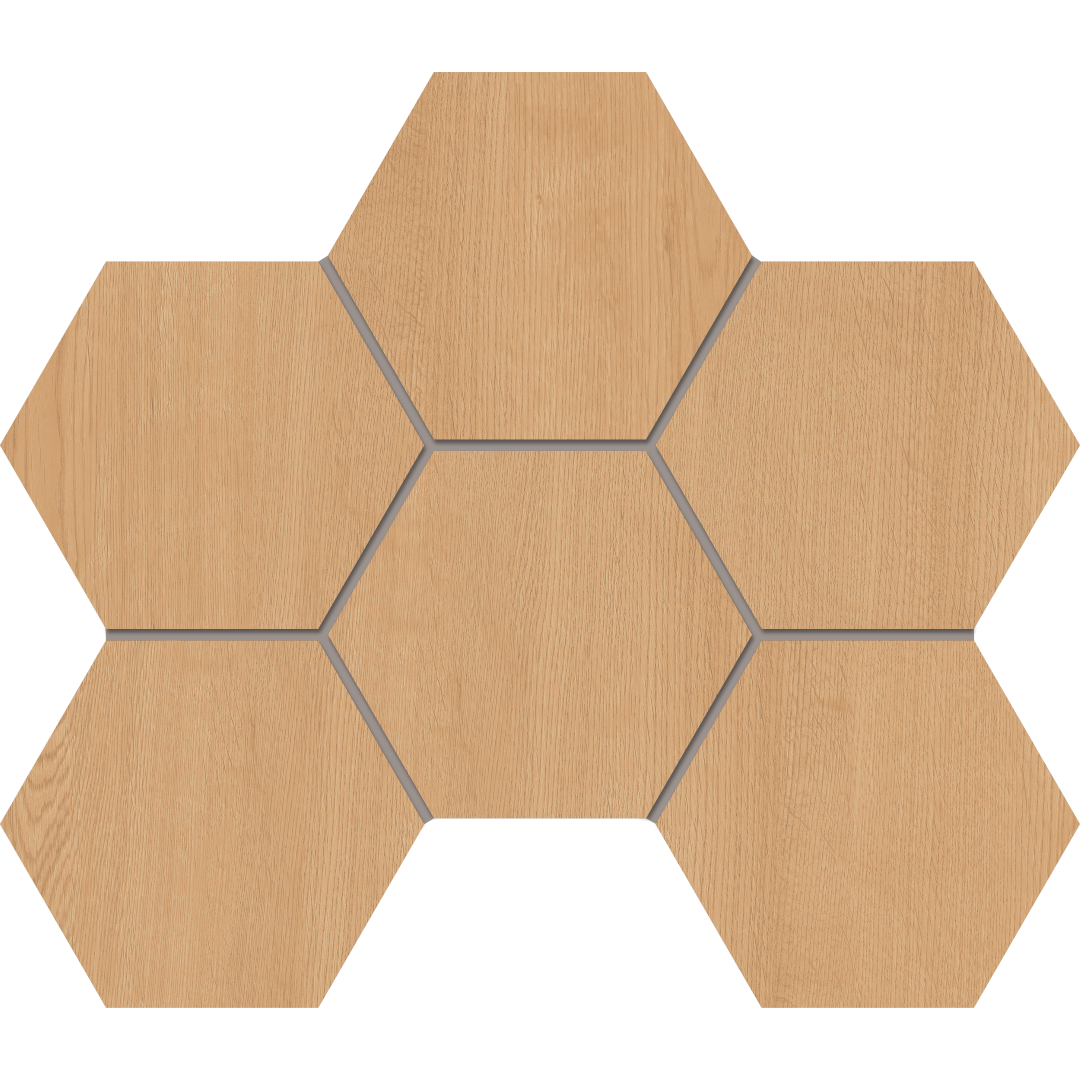 Mosaic/CW04_NR/25x28,5/Hexagon Декор Classic Wood CW04 Honey Oak Hexagon Неполированный 28.5x25