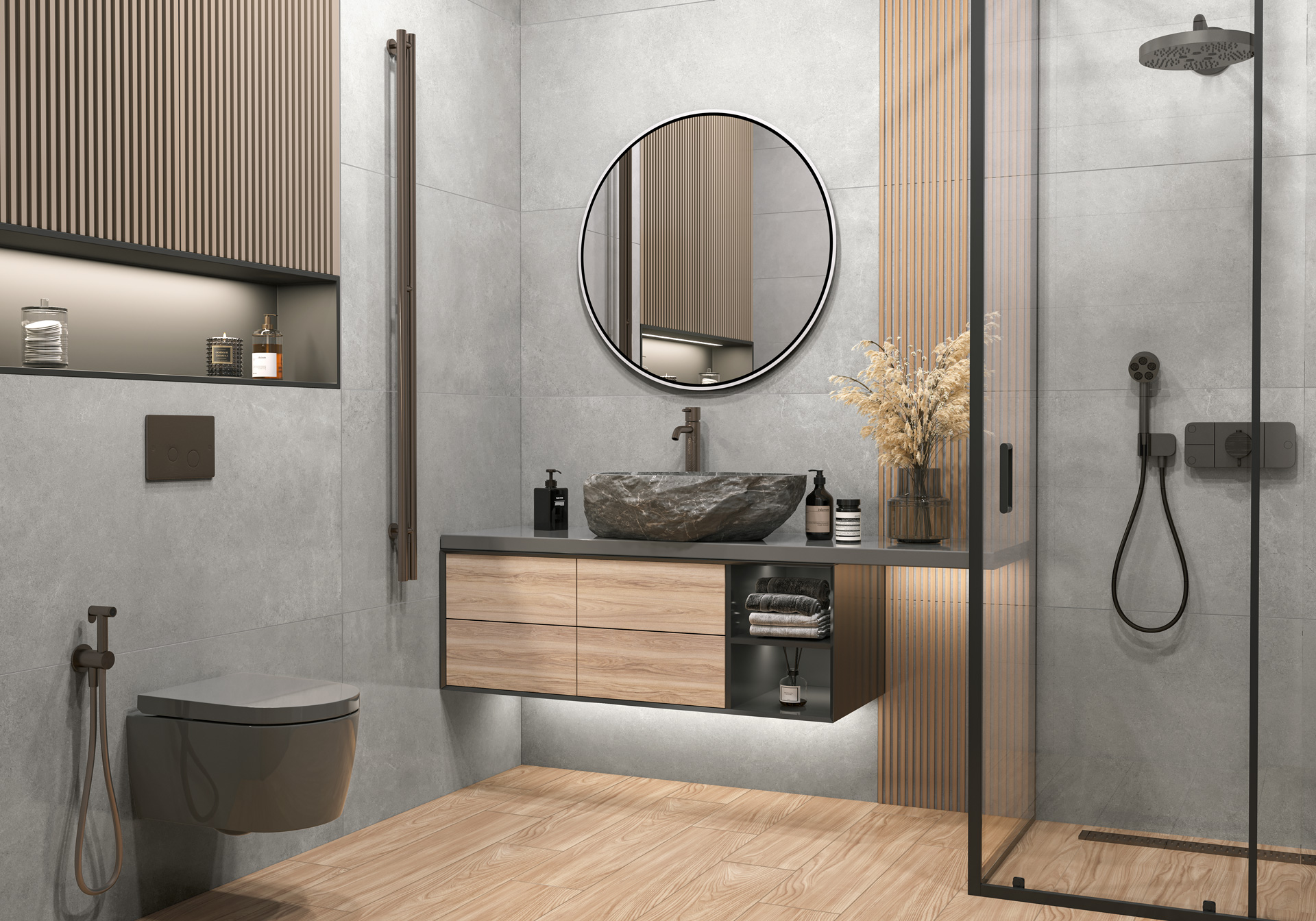 GP60120MIM99M На пол Microcement Black матовый 600x1200x10 - фото 14