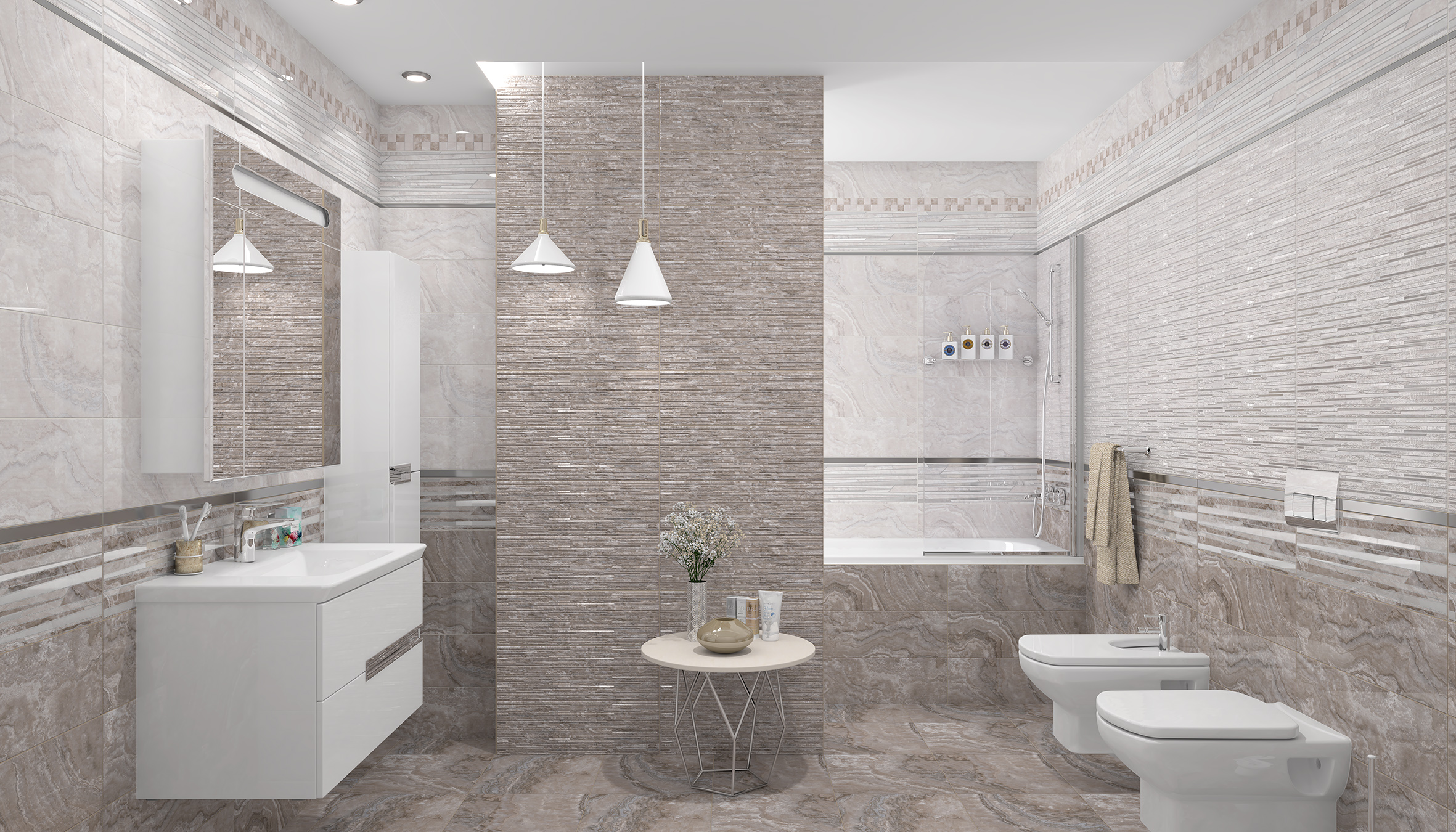 17-10-11-1190 На стену Marmo Бежевая Мозаика - фото 2