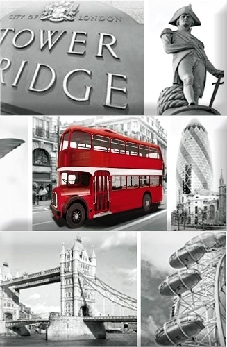 Панно Monocolor Composicion London Calling B