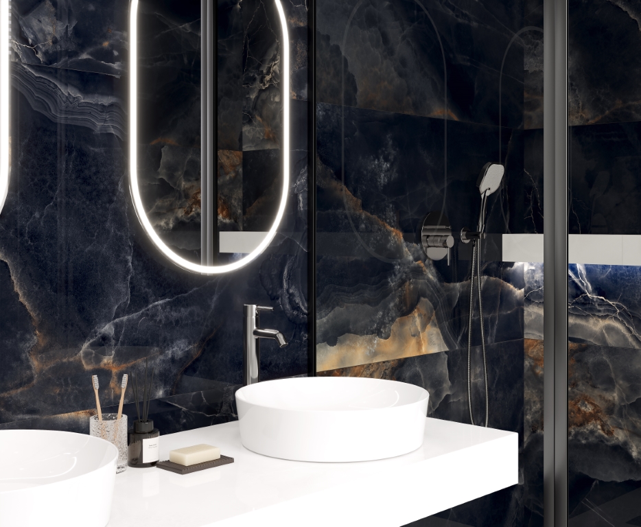 На пол Interstellar Black Чёрный полированный 80х80 - фото 19