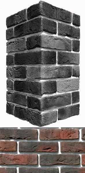 301-45 На стену Лондон брик Черный 22x6.5