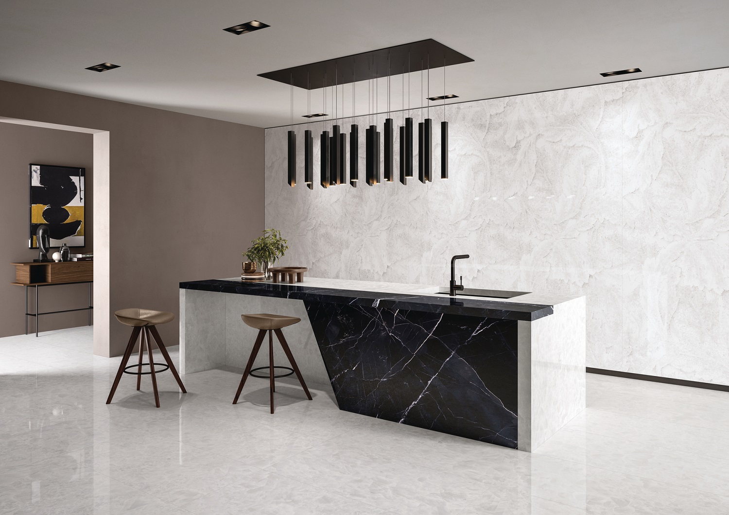 EHAS Декор Tele Di Marmo Revolution Acanto Calacatta Black Lappato 278x120 - фото 8