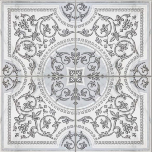 7309-0002 Панно Бьянка Каррара Панно белое  90х90 (компл. из 4-х шт)