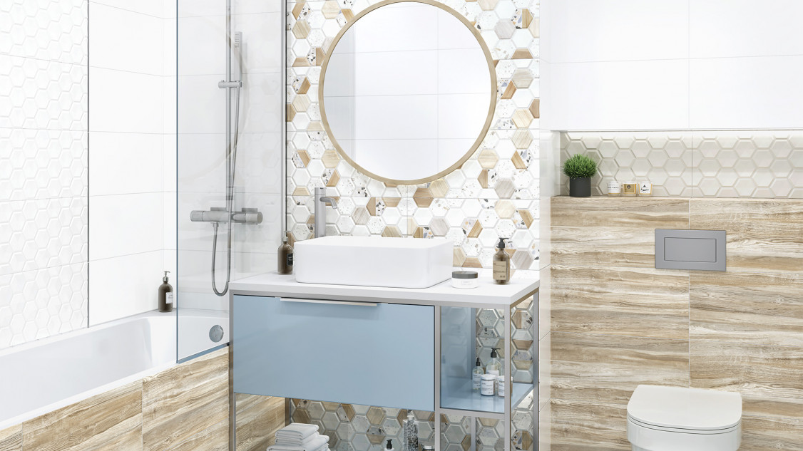 TWU09BLB010 На стену Bilbao Белая Hex Рельеф - фото 4