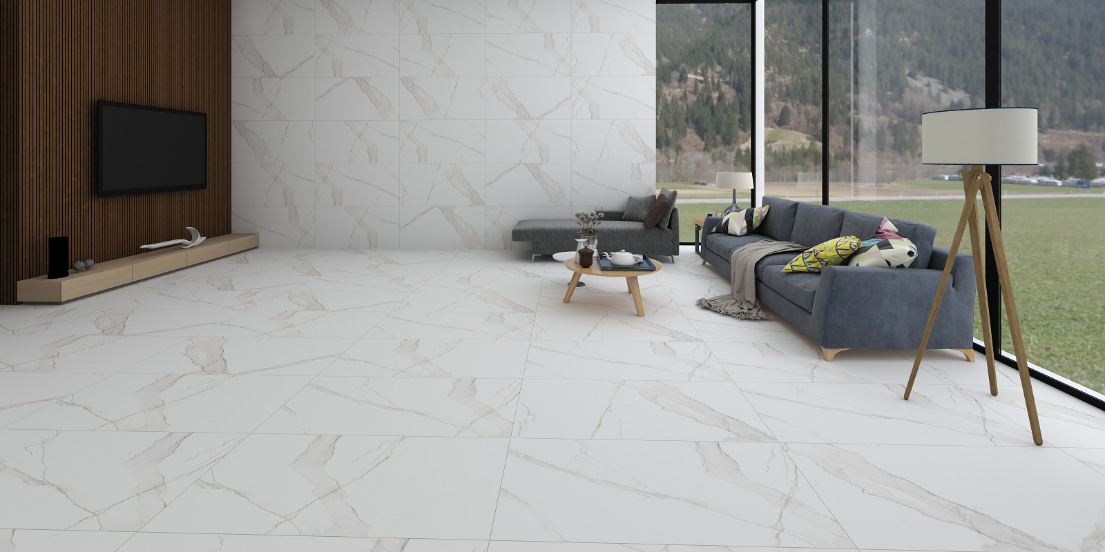На пол Slim GVT Calcatta White Carving Rectificado 60x120 - фото 14