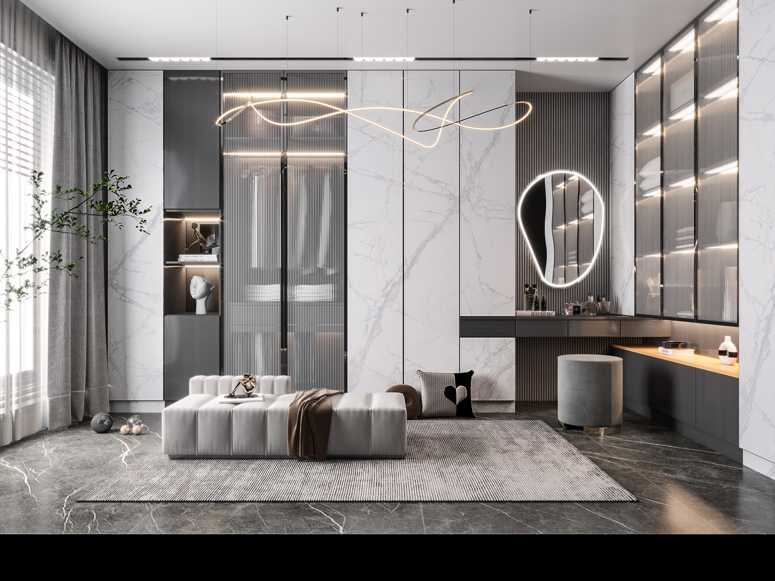 На пол Tuscany Gold Лаппатированный Спеченный камень 1600x3200x6 - фото 3