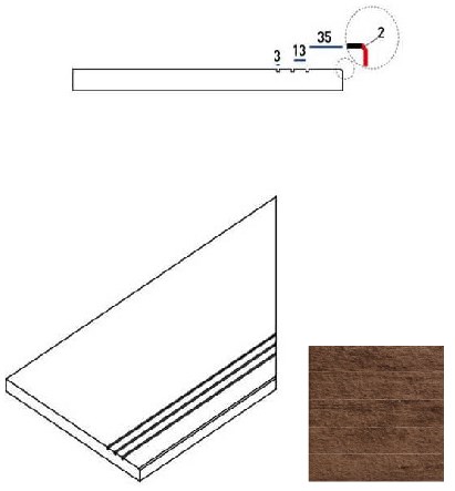 620090000242 Бордюр Natural Life Wood X2 Пэппер Бортик 30x60 Грип Правый