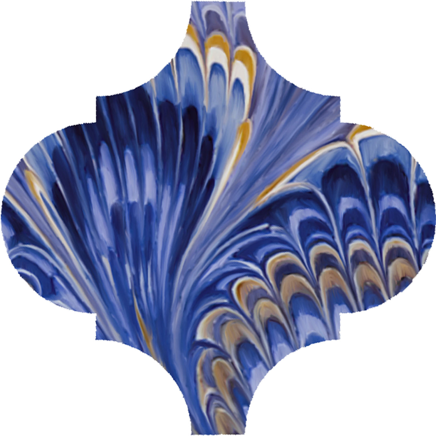 VT/A624/65000 Декор Арабески Венеция Синий матовый 6.5x6.5x0.69 - фото 5
