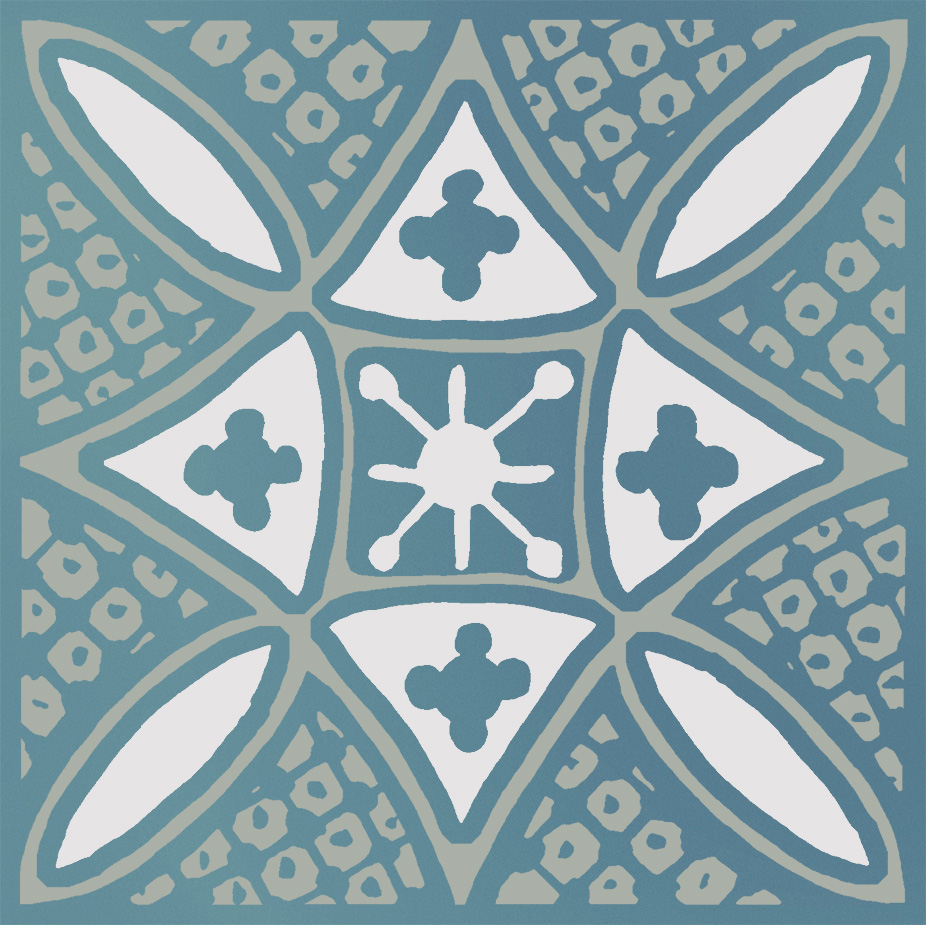 KMD3STA020GN Декор Бахия 2 бирюзовый глянцевый 9.8x9.8x0.7 - фото 5