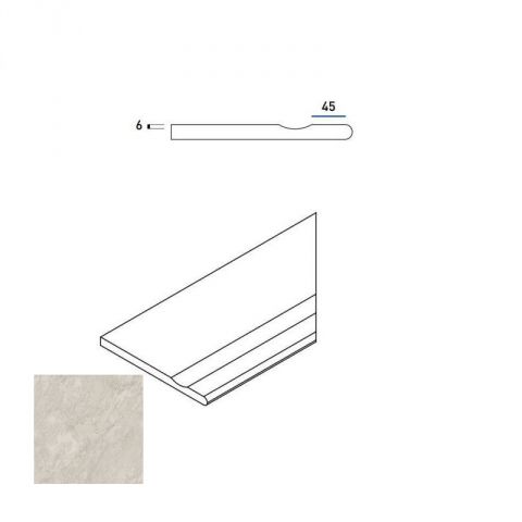 620090000355 Бордюр Climb X2 Айс Бортик 30x60 С ВыемкойЗакругленный Правый Натуральный