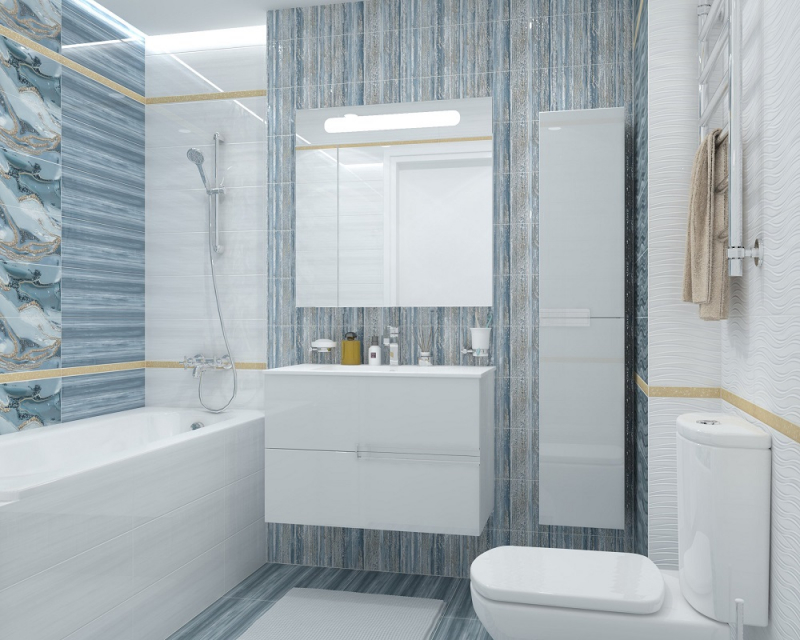 DWA11TOR626  Декор Tori Синий Полосы 7.5мм - фото 6