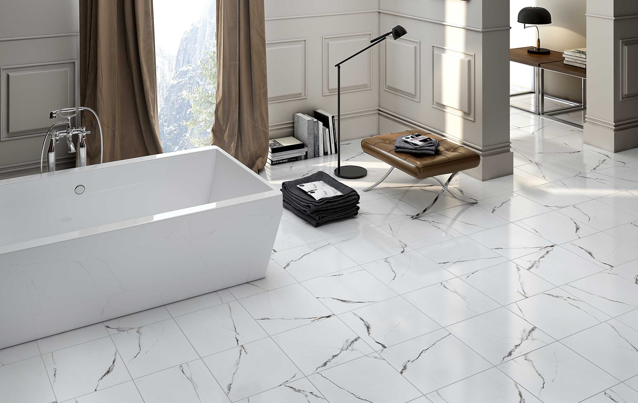 На пол Calacatta Mat Rect - фото 4