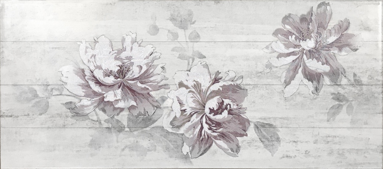 330471 Декор Фелиция Цветы Серый