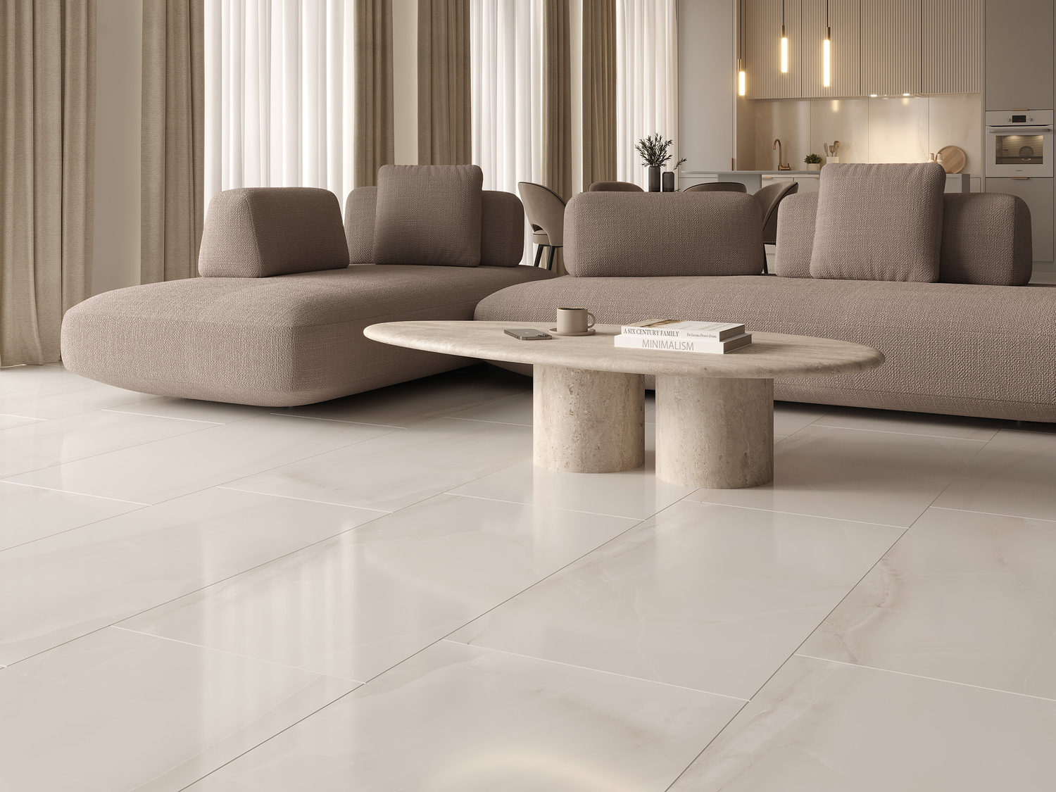 A17128 На пол Lumina Onyx Полированный светло-серый ректификат 60x120 - фото 7