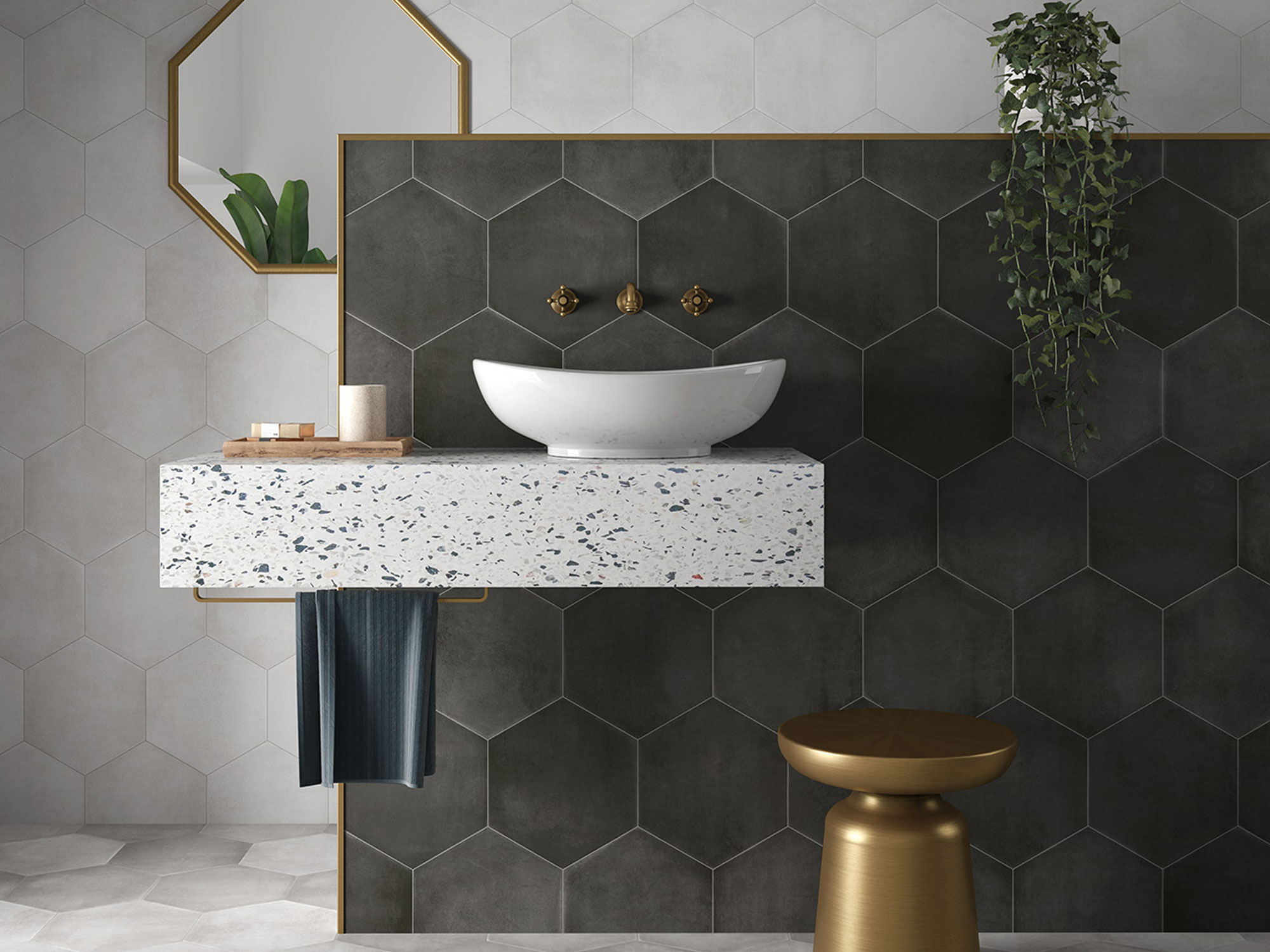 На пол Six Cementine Black 23x27 - фото 9