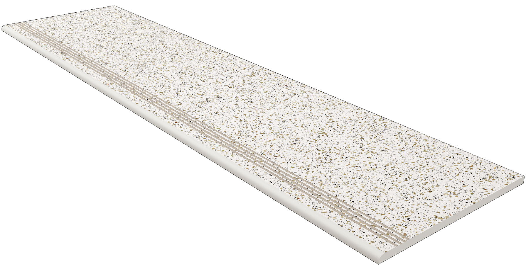 Steptrade/CM00_NS/30x120x10 Ступень Cosmos CM00 White неполированная с насечками 30x120