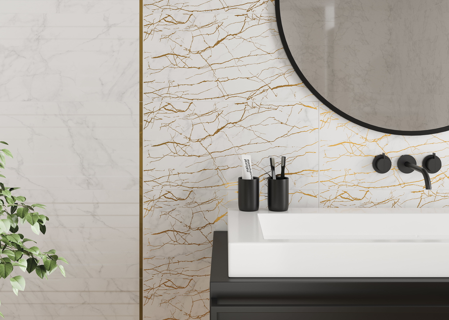 15925 Декор Calacatta Белый шеврон - фото 4