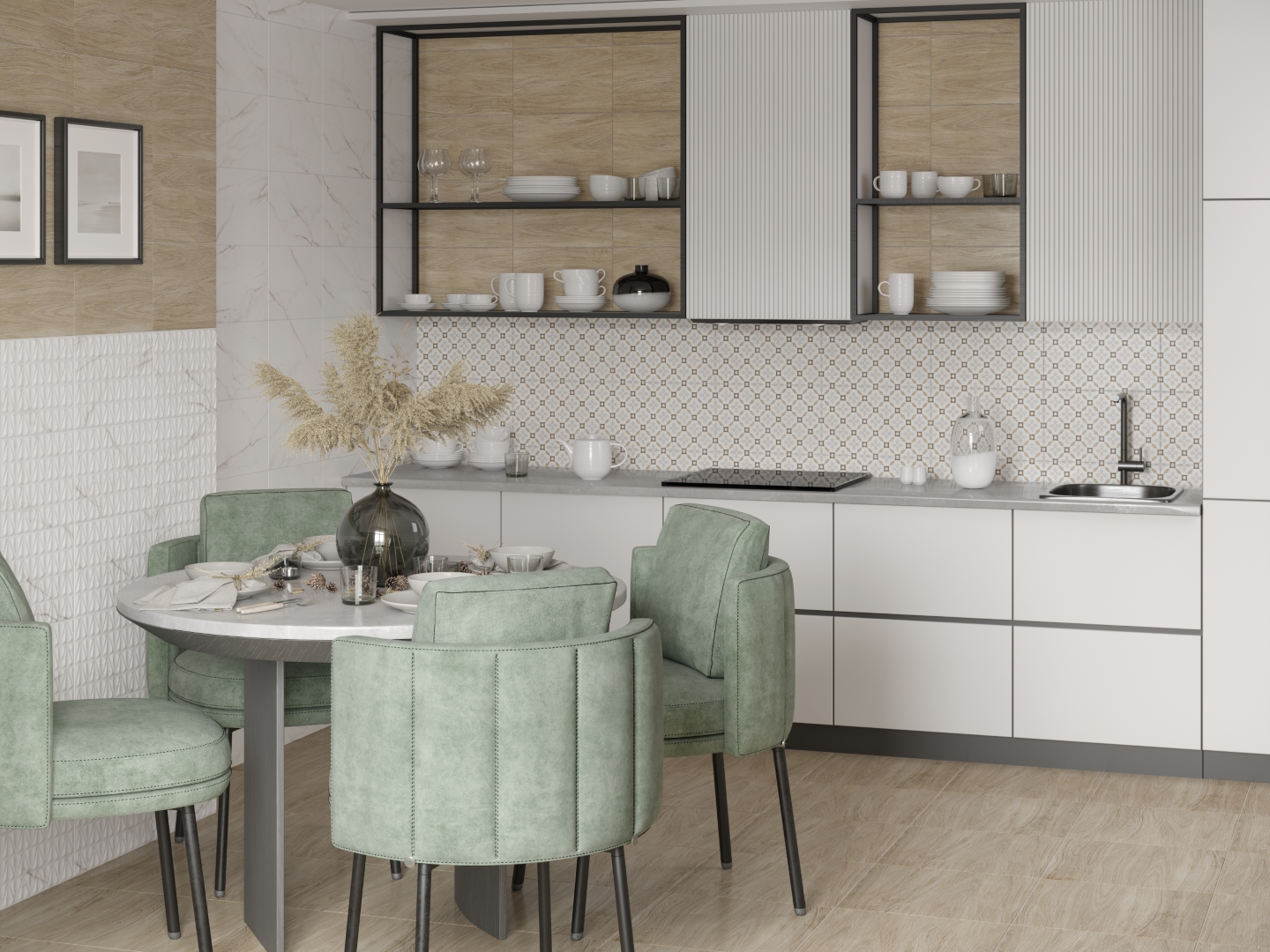 010400001035 Напольный Микс Бежевый 01 40х40 - фото 7