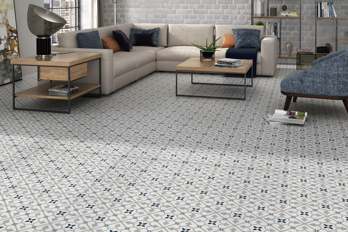 На пол Hidraulicos Brighton Blue - фото 2