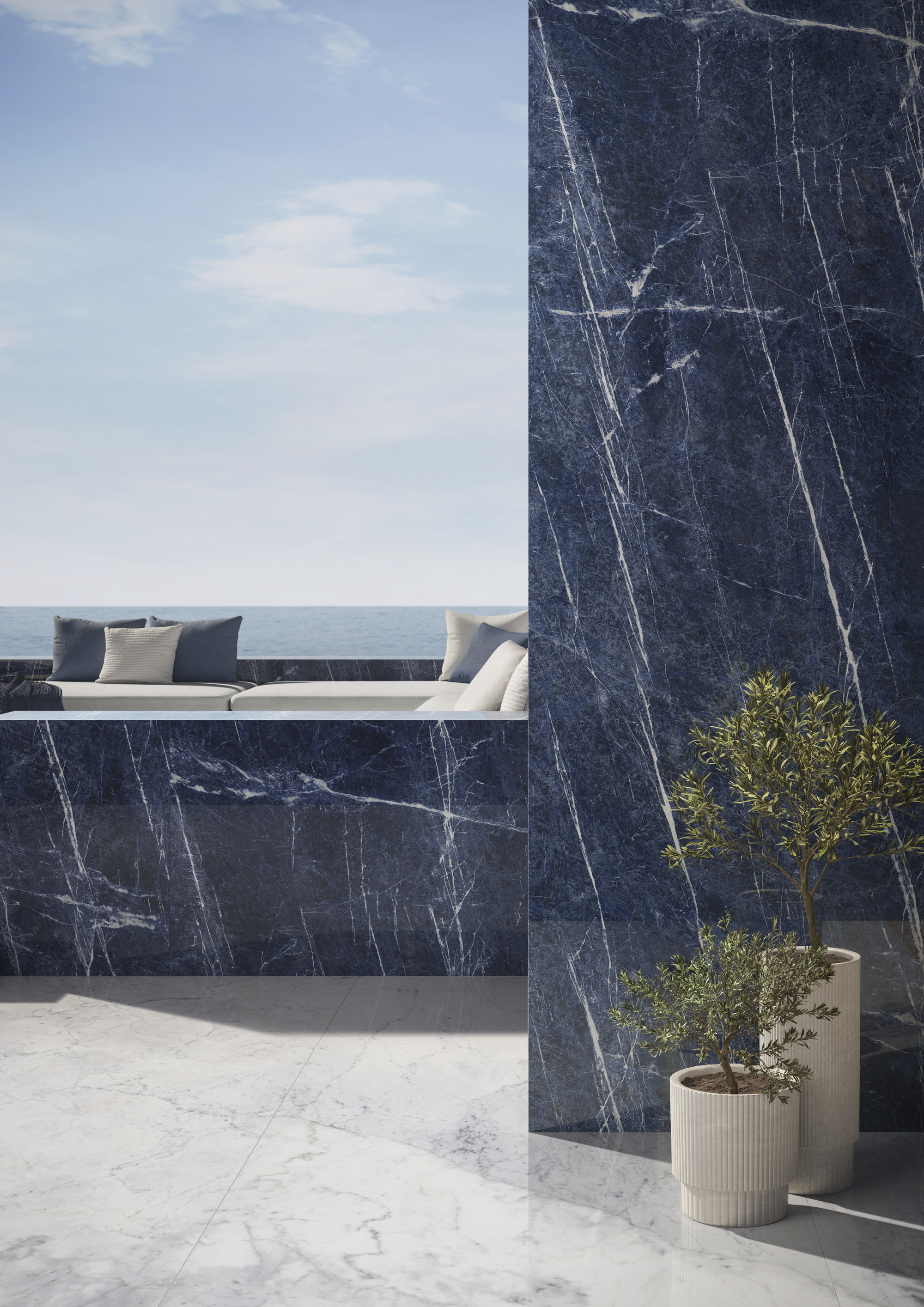 L175562MF6  На пол Marmi Maxfine Brazilian Blue Lucidato 6mm 75x150 - фото 20