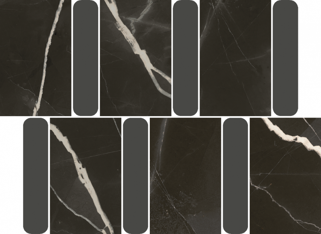 600110000980 На стену Stellaris Black Mosaico Argan Lux 36.8x26.9