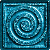 Декоративная вставка Декор (вставки напольные) Мадрид (аквамарин) стеклянная 6х6